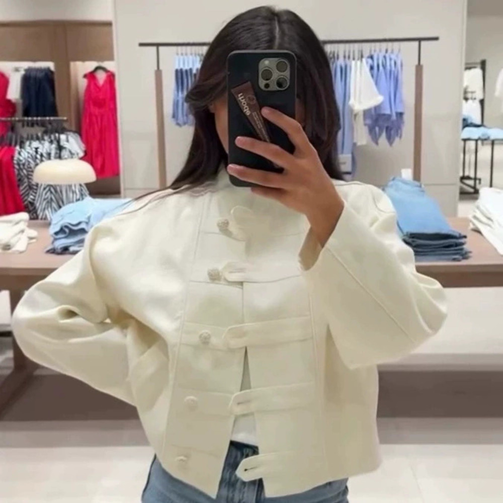 ZARA Street Style Knot Closure Jacket